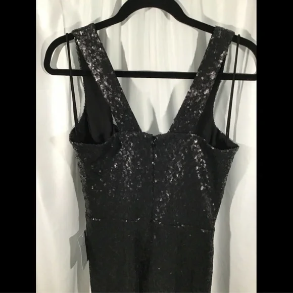 NWT $300 Dress the Population Raven Sequin Gown Matte Black [SZ Medium ] -  coffeafoods.com